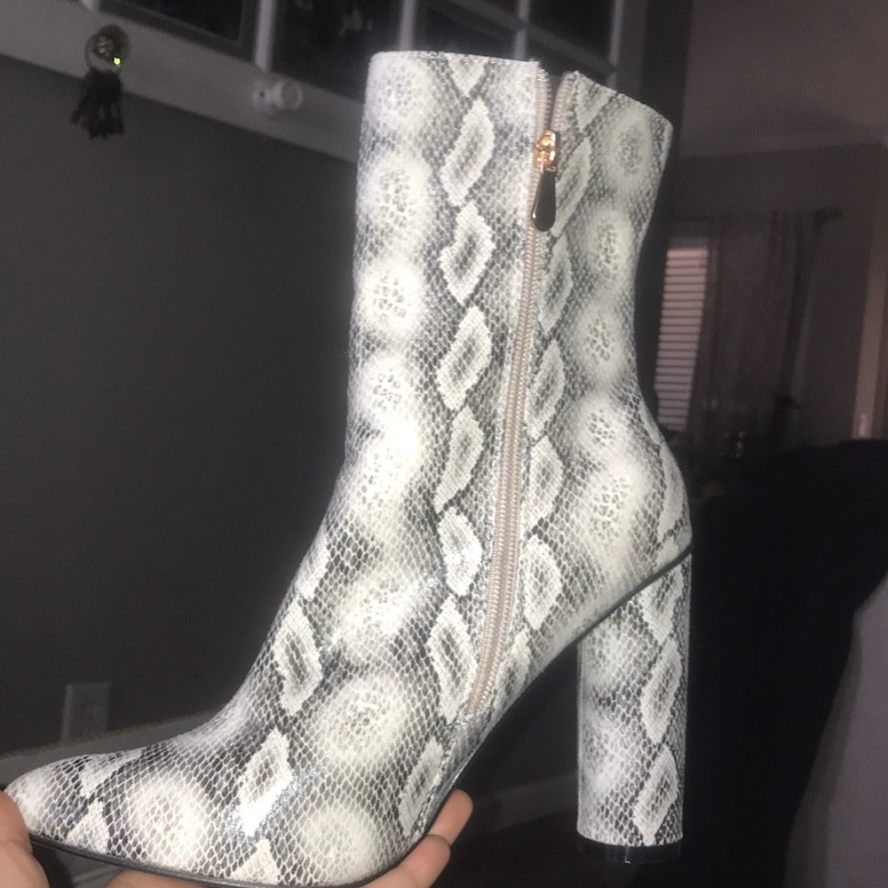 Snake skin booties